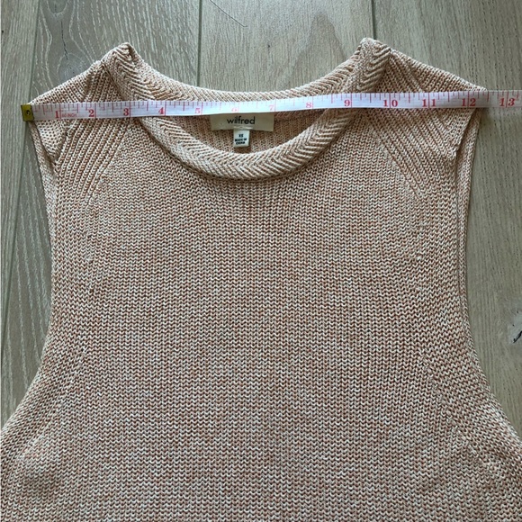 Aritzia Wilfred Cream & Orange Knit Sweater Vest with Slits - Picture 2 of 11